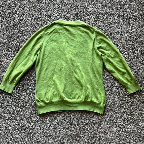 Y2K Boden Green Cardigan Womens 14 Cotton Blend Button Up Office Top - Picture 3 of 6